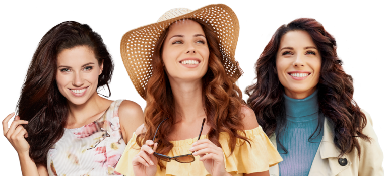 Smiling female dental patient at J.P Prosthodontics in Fullerton, CA